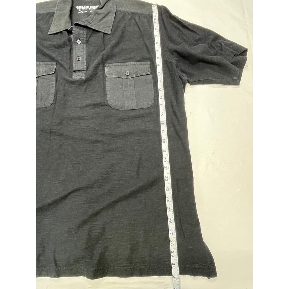 Boulder Creek Trading Company Dark Grey Men 100% Cotton 1/4 Button Down Shirt XL - Picture 6 of 7